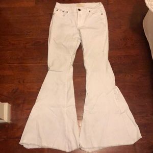 Free People White Super Flares